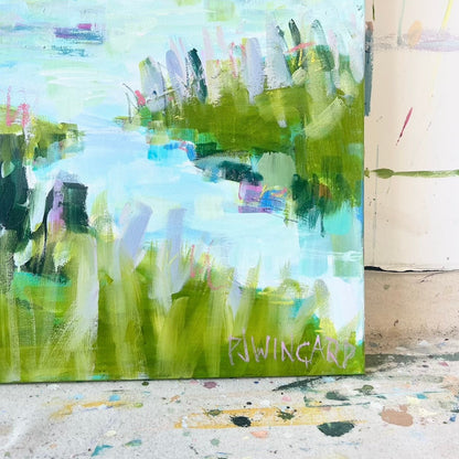 Fresh Cut Grass | Abstract Coastal Painting