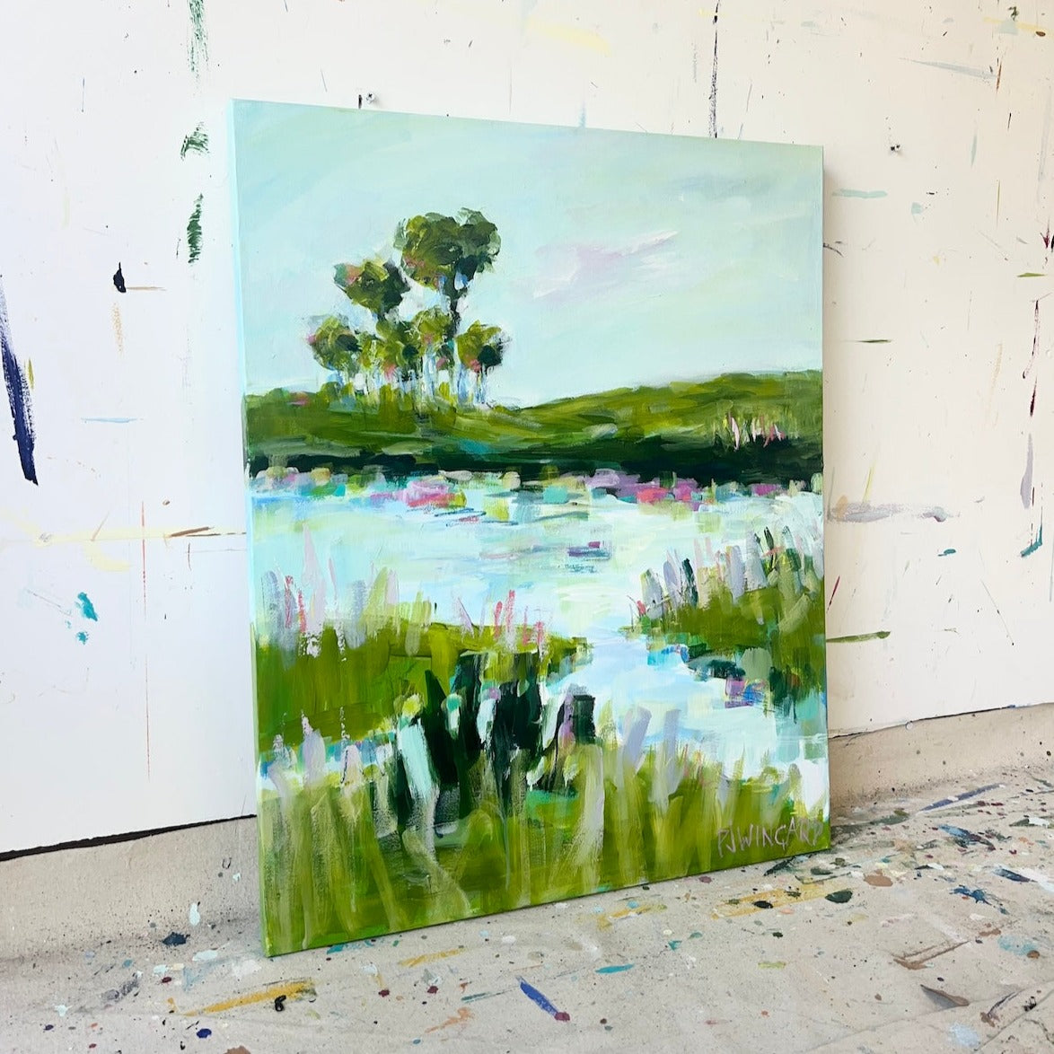 Fresh Cut Grass | Abstract Coastal Painting