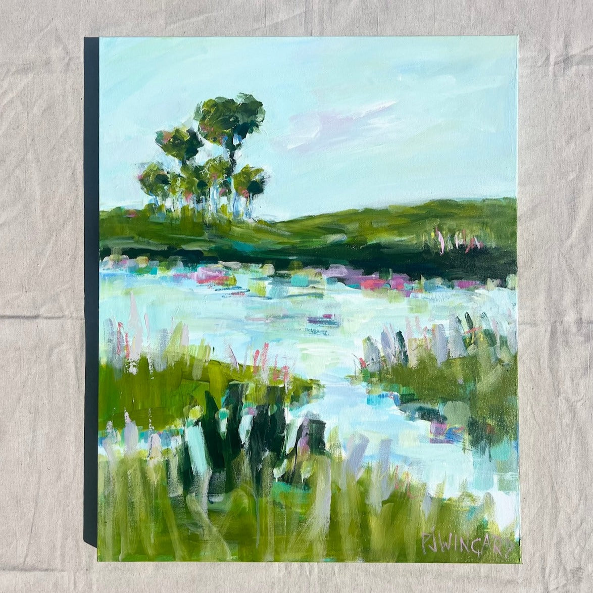 Fresh Cut Grass | Abstract Coastal Painting