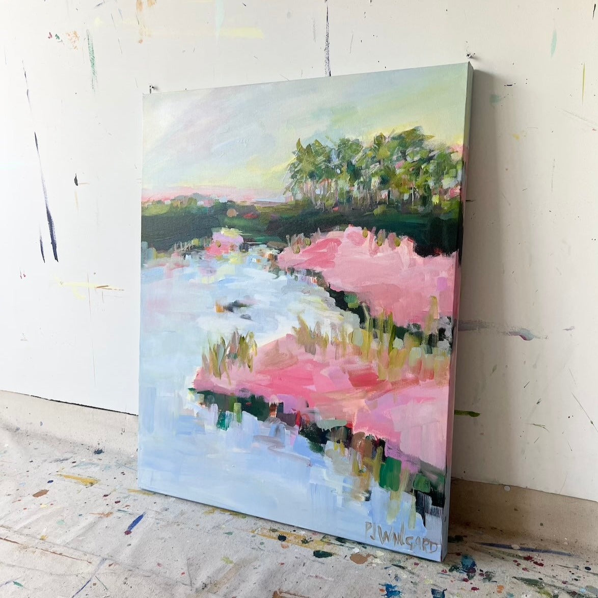 I Believe in Pink | Abstract Coastal Painting