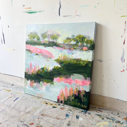 Pink is My Signature Color | Abstract Coastal Painting