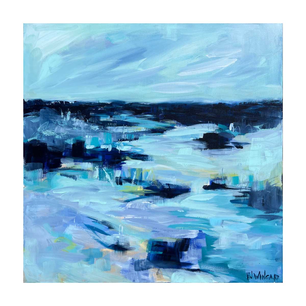 Summertime Blues Abstract Coastal Painting Pamela Wingard Fine Art