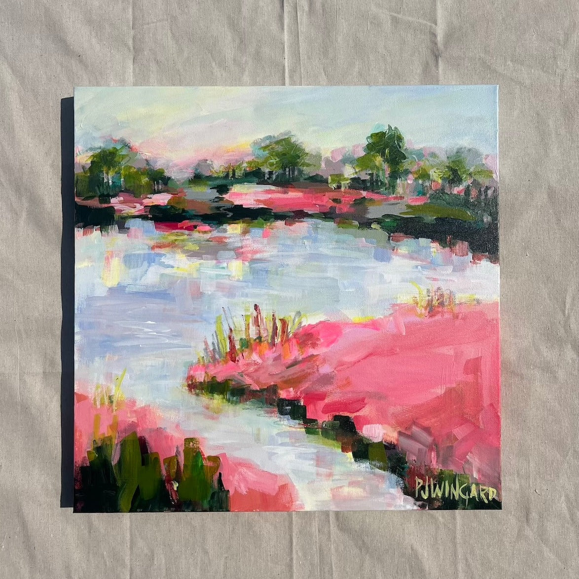 Sunshine and a Little Pink | Abstract Coastal Painting